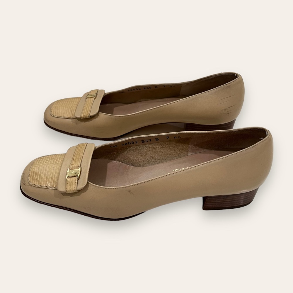 Salvatore Ferragamo Tan Leather Pump